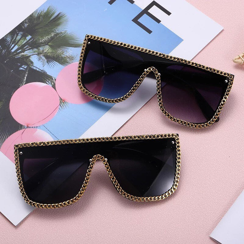 Vintage Punk Diamond Square Sunglasses|Men Women| Brand Design Fashion One Piece Eyeglasses |Retro Shades Glasses frames