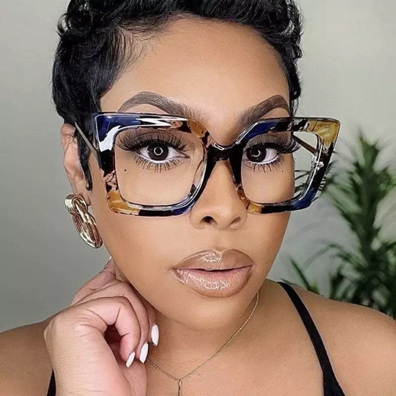 Vintage Glasses |Women Men|Square Clear Glasses| Optical Eyeglasses Frame |Transparent Lens Spectacle Frame |NOT Anti Blue Light