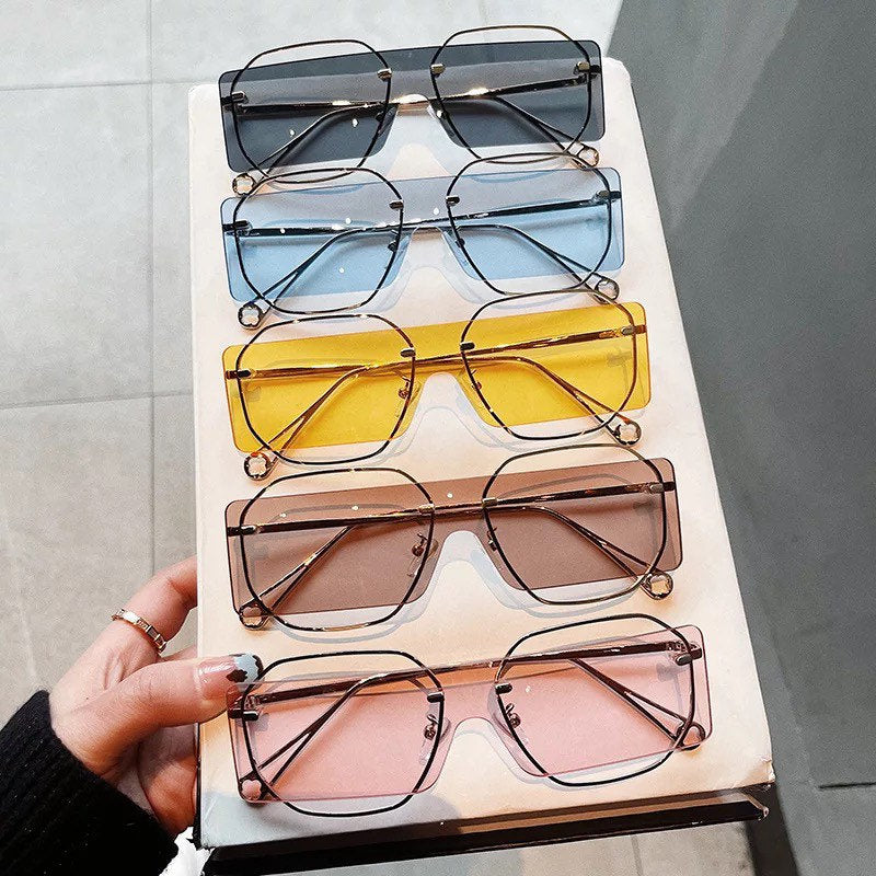New Steampunk Sun Glasses|Women Men|Metal Sunglasses |Hollow Design Square Sun Glasses| Vintage Irregular Eyewear UV400