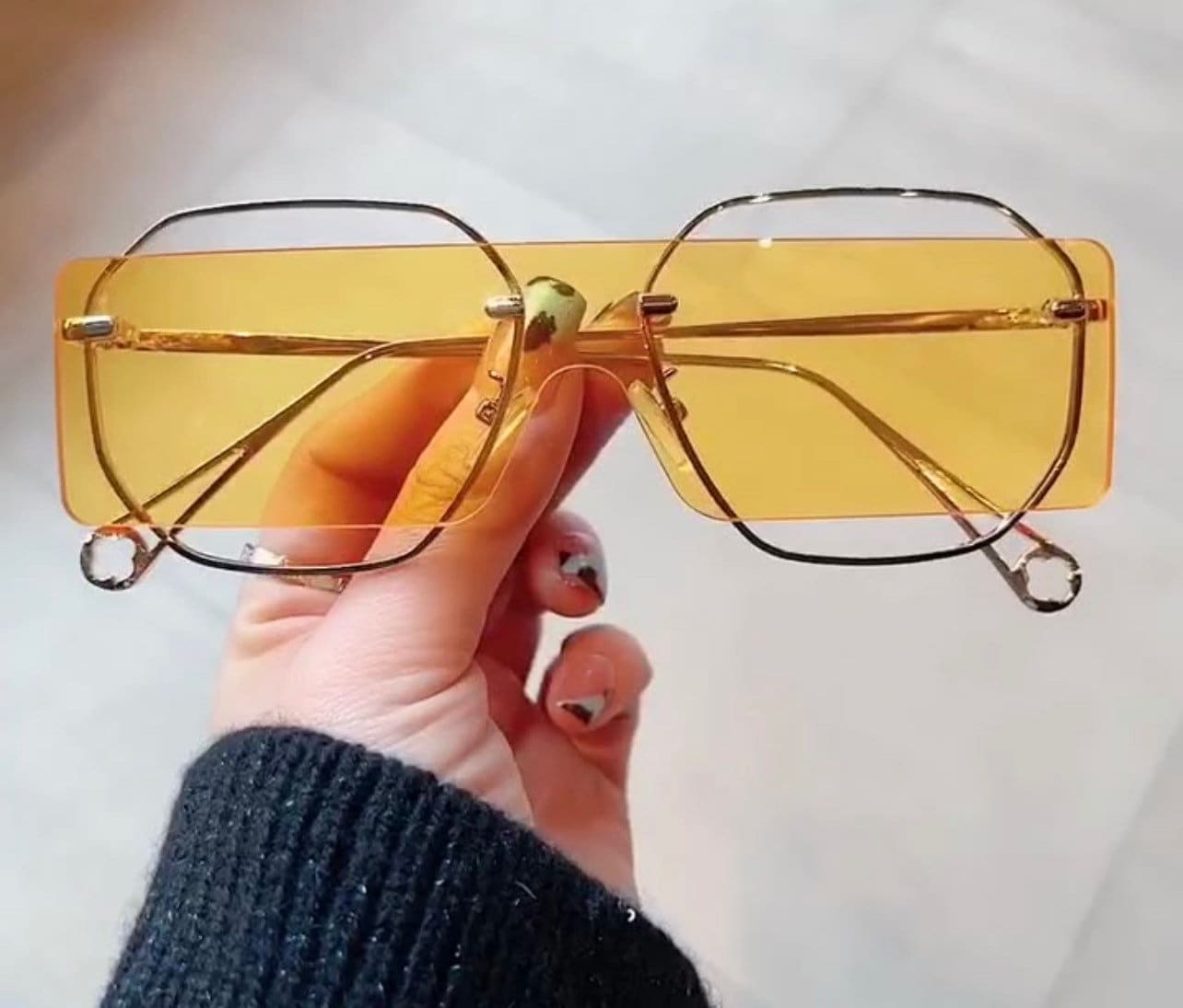 New Steampunk Sun Glasses|Women Men|Metal Sunglasses |Hollow Design Square Sun Glasses| Vintage Irregular Eyewear UV400