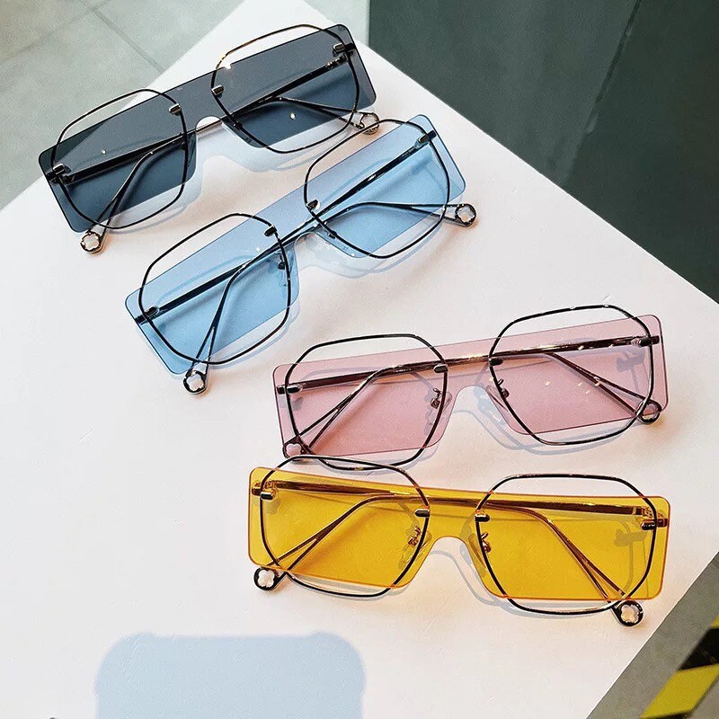 New Steampunk Sun Glasses|Women Men|Metal Sunglasses |Hollow Design Square Sun Glasses| Vintage Irregular Eyewear UV400