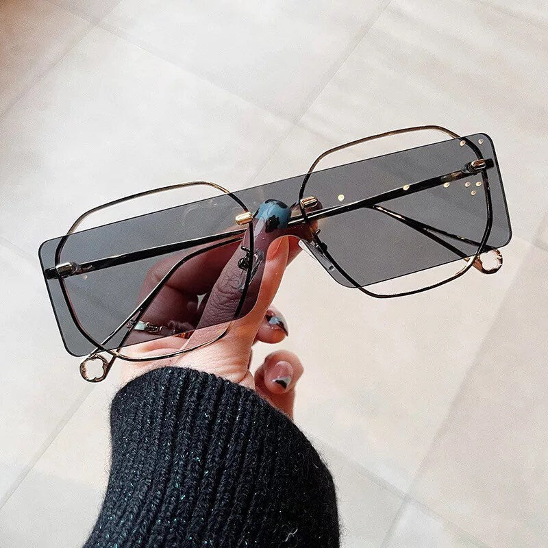 New Steampunk Sun Glasses|Women Men|Metal Sunglasses |Hollow Design Square Sun Glasses| Vintage Irregular Eyewear UV400