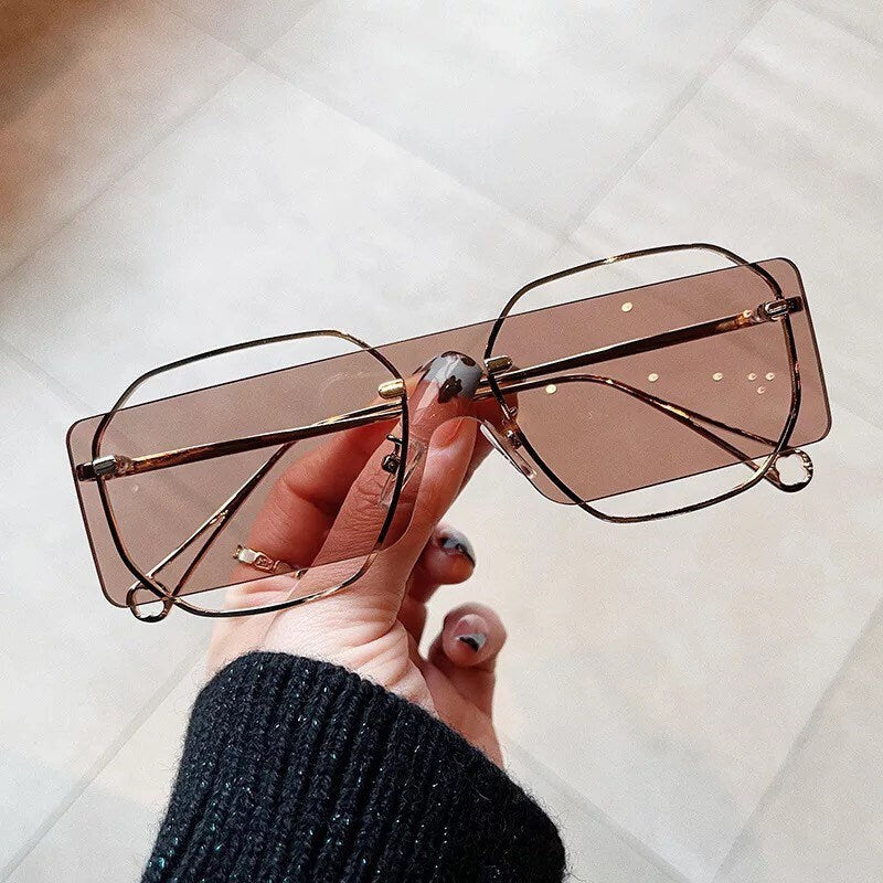 New Steampunk Sun Glasses|Women Men|Metal Sunglasses |Hollow Design Square Sun Glasses| Vintage Irregular Eyewear UV400