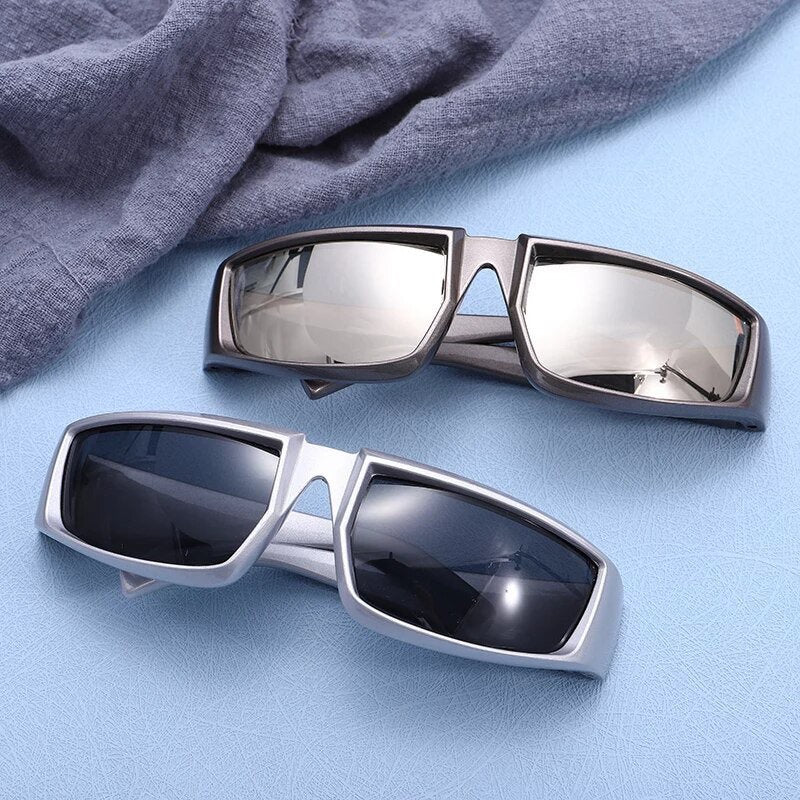 New Steampunk Sport Sunglasses Goggle Trend |Women Men|Y2k Mirror Sun Glasses| Punk Shades Eyewear Unisex Outdoor Eyeglasses UV400