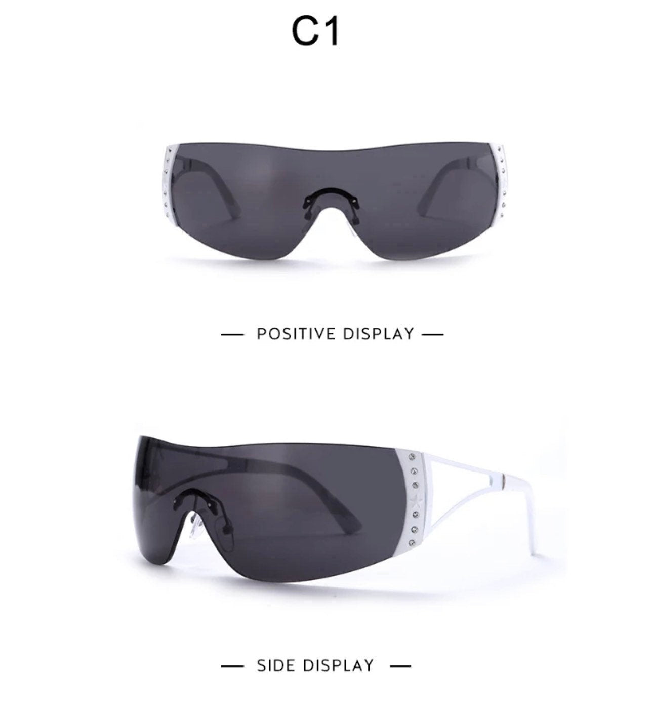 2000’S Retro One Piece Sunglasses|Women Men|Luxury Oversized Wrap Around Sun Glasses |UV400 Ladies 2022 New Fashion Eyewear Shades