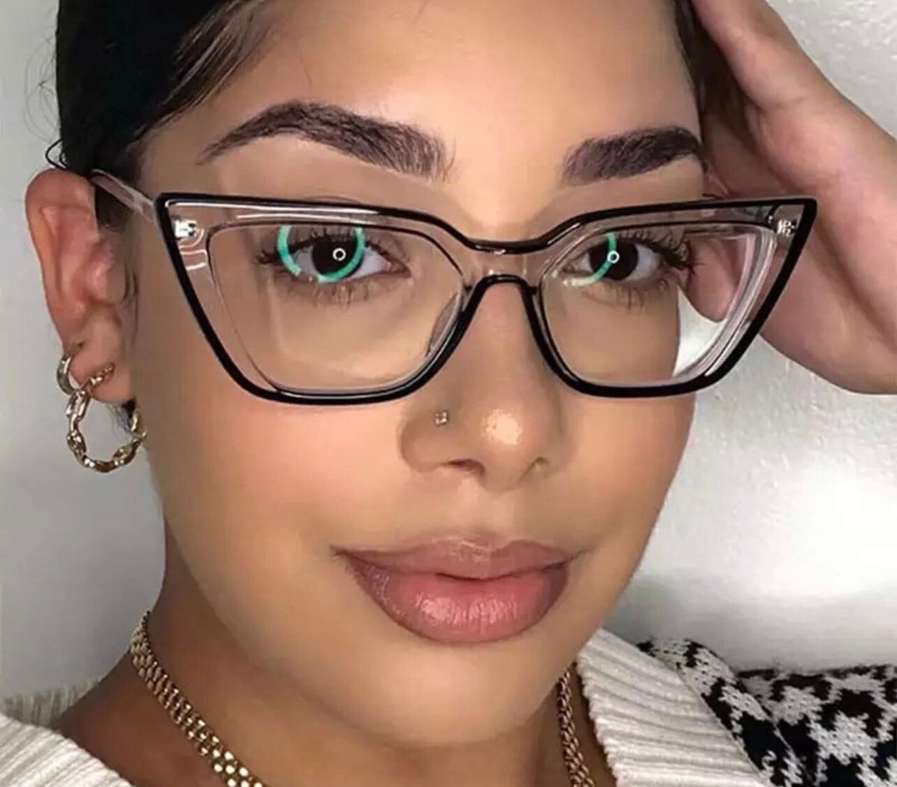 Transparent Computer Glasses Frame| Women Men |Anti Blue Light cat eye Eyewear Blocking Glasses |Optical Spectacle Eyeglass TR90