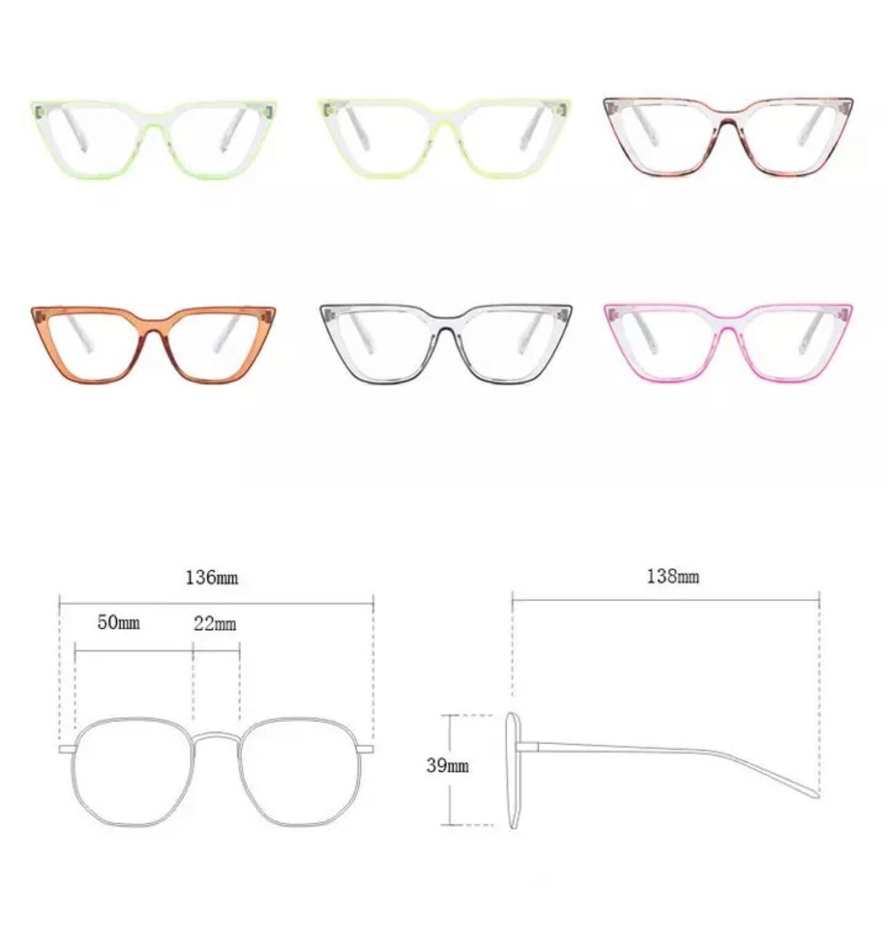 Transparent Computer Glasses Frame| Women Men |Anti Blue Light cat eye Eyewear Blocking Glasses |Optical Spectacle Eyeglass TR90