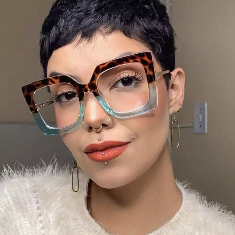 Vintage Glasses |Women Men|Square Clear Glasses| Optical Eyeglasses Frame |Transparent Lens Spectacle Frame |NOT Anti Blue Light