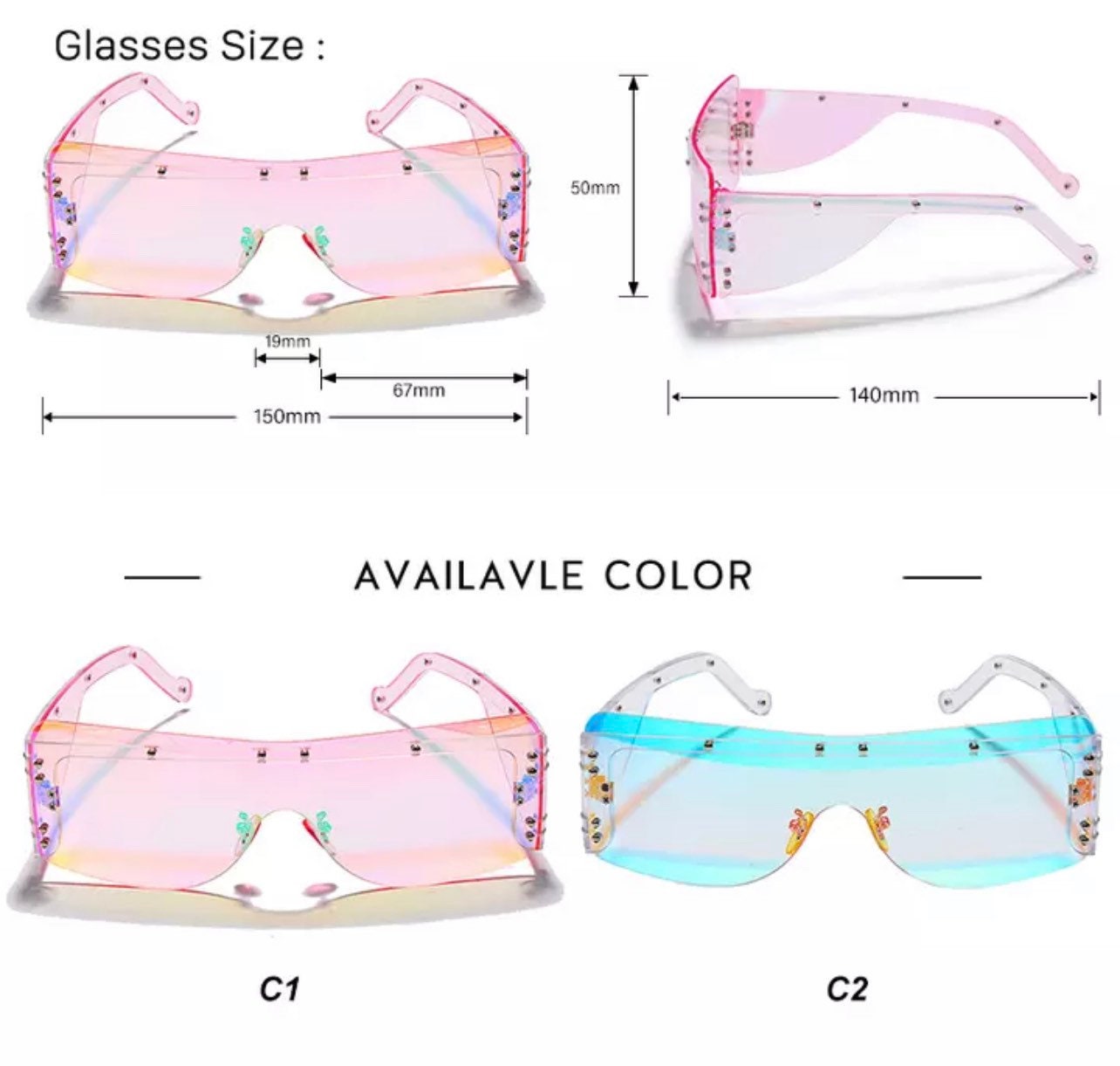 Rimless Square Sunglasses|Women Men| 2023 Gradient Rectangle Sunglasses| Fashion Sunglasses Brand Designer Eyewear Style|