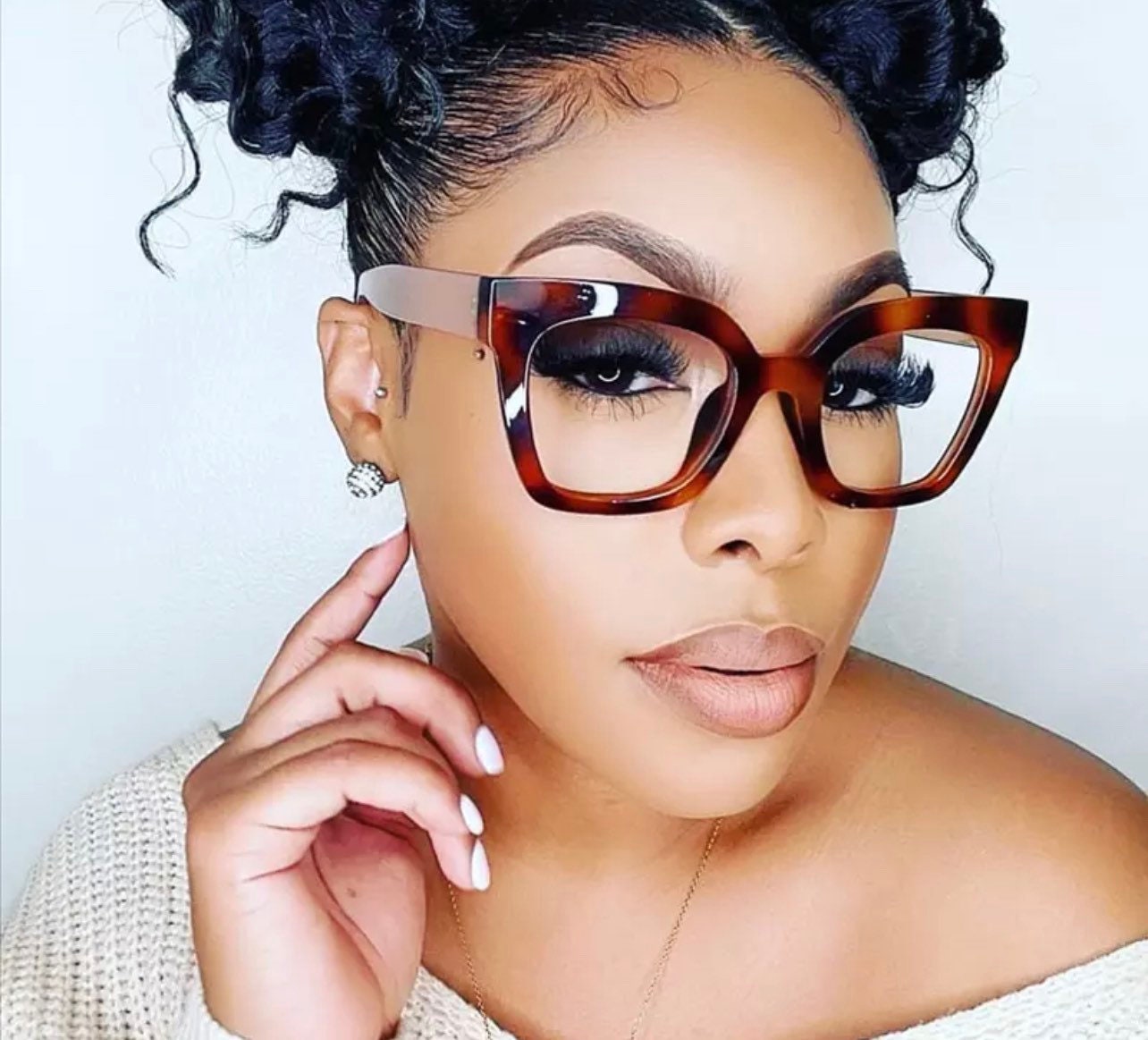 Vintage Square Eyeglasses Frame| For Women Men| Fashion Computer Anti Blue Light Glasses |Cat Eye Transparent Lens Fake Glasses