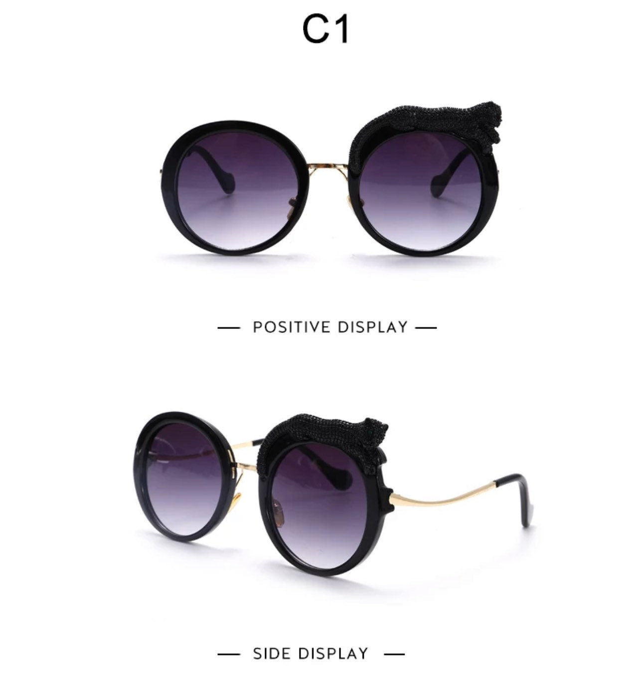 Round Sunglasses |Women Men|Luxury Brand Designer Zircon Sun Glasses |UV400 Eyeglasses Personality Eyewear Crystal Leopard Shades