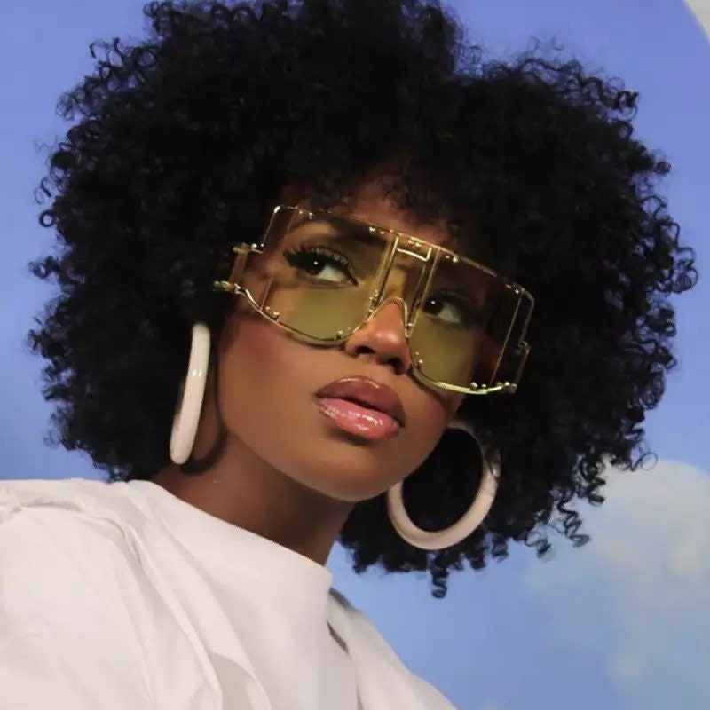 Fashion Rivet Square Sunglasses| Women Men| 2022 Luxury Brand Oversized Mirror Metal Glasses| Shades UV400 Unique Female Eyewear