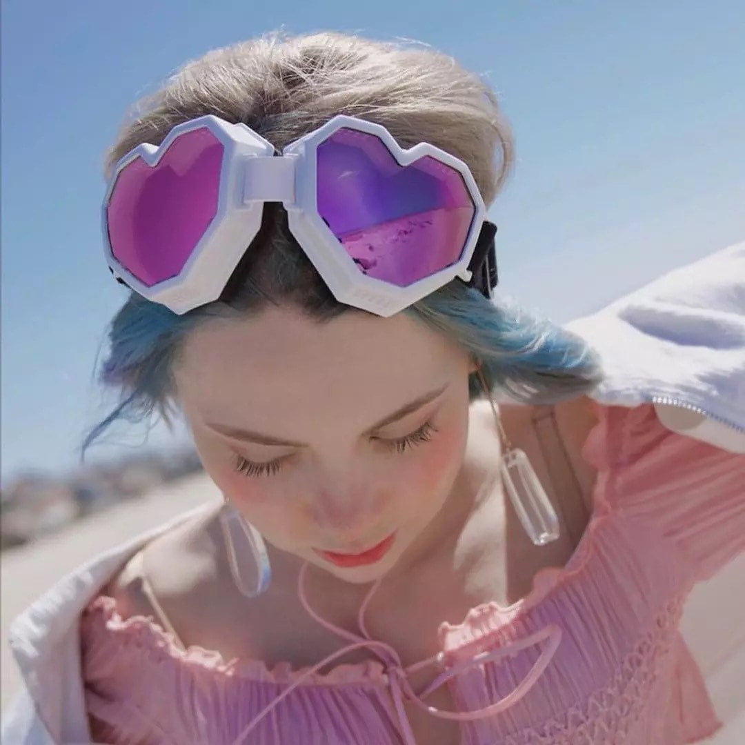 Heart Shaped Goggle Sunglasses One Piece|Women Men|Sunglasses Oversized Gradient Lens Brand Designer Eyeglass
