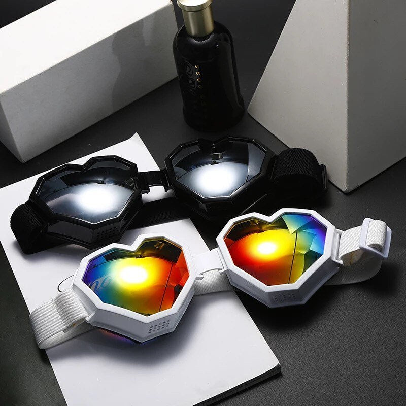 Heart Shaped Goggle Sunglasses One Piece|Women Men|Sunglasses Oversized Gradient Lens Brand Designer Eyeglass