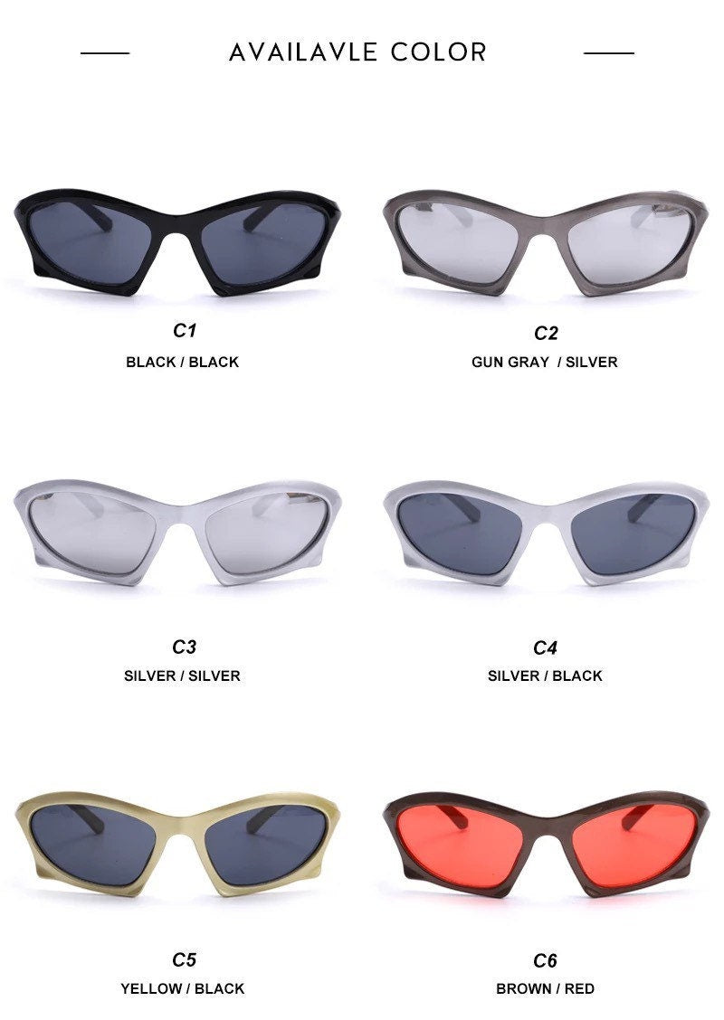 Unisex Steampunk Sport Sunglasses Goggle |New Women Men |2000’s Punk Mirror Sun Glasses| Shades Eyewear Eyeglasses UV400