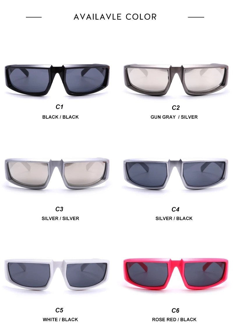 New Steampunk Sport Sunglasses Goggle Trend |Women Men|Y2k Mirror Sun Glasses| Punk Shades Eyewear Unisex Outdoor Eyeglasses UV400