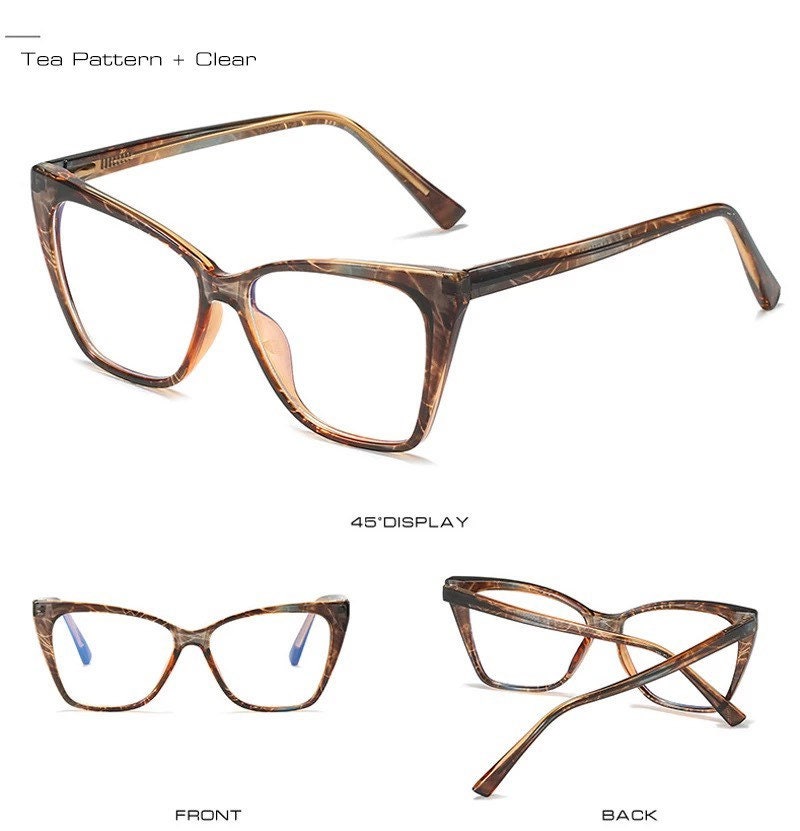 Cat Eye Women Men Glasses Frame |Fashion Clear Anti-blue Light Eyewear |Retro Spring Hinge Optical Frame TR90|Eyeglasses frames
