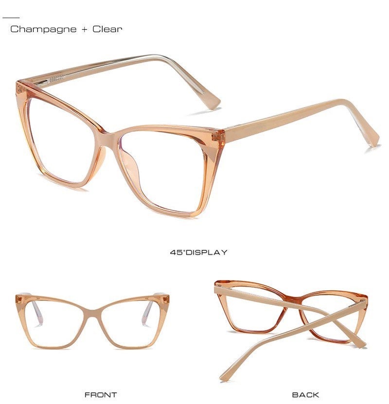 Cat Eye Women Men Glasses Frame |Fashion Clear Anti-blue Light Eyewear |Retro Spring Hinge Optical Frame TR90|Eyeglasses frames