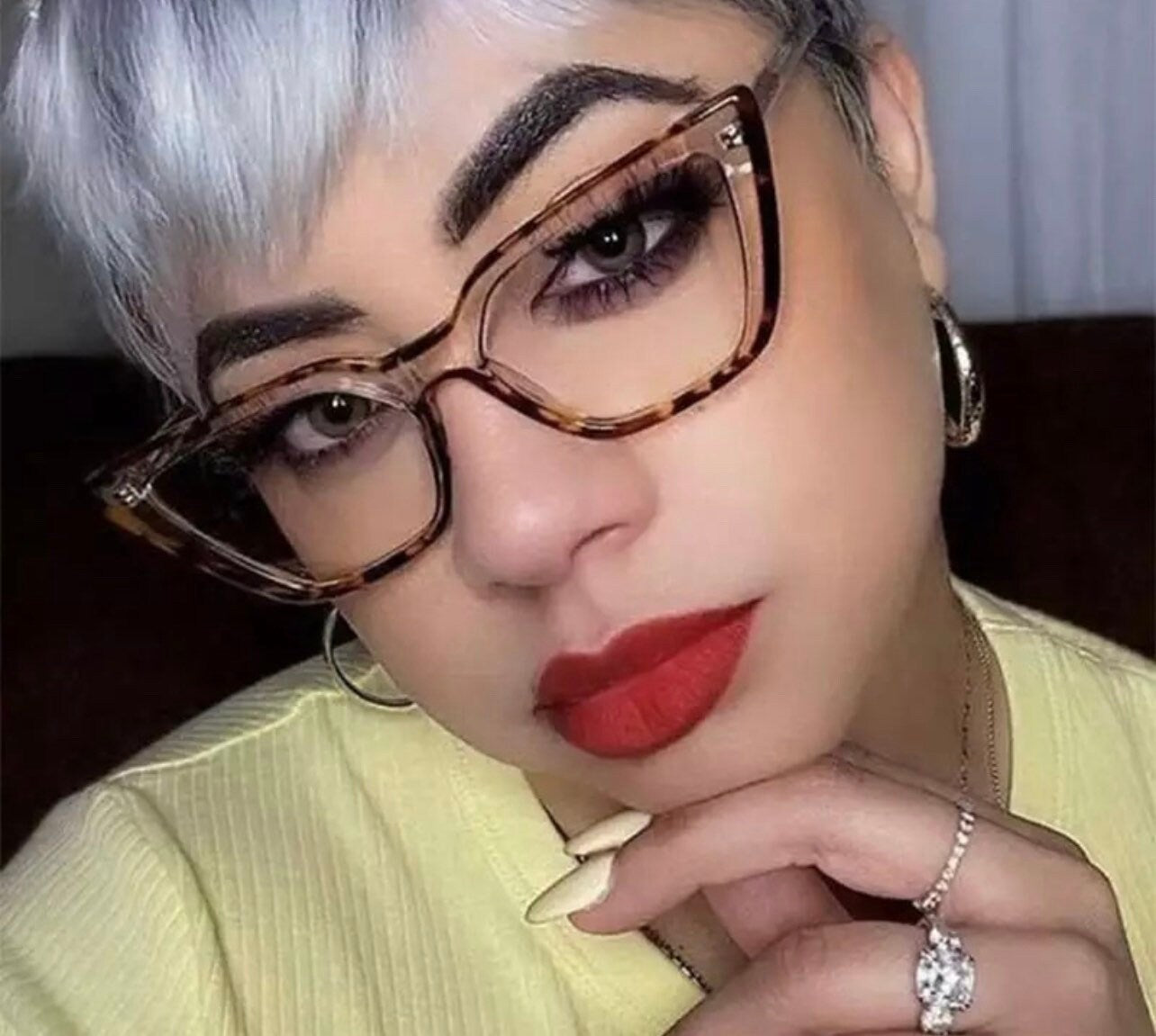 Transparent Computer Glasses Frame| Women Men |Anti Blue Light cat eye Eyewear Blocking Glasses |Optical Spectacle Eyeglass TR90