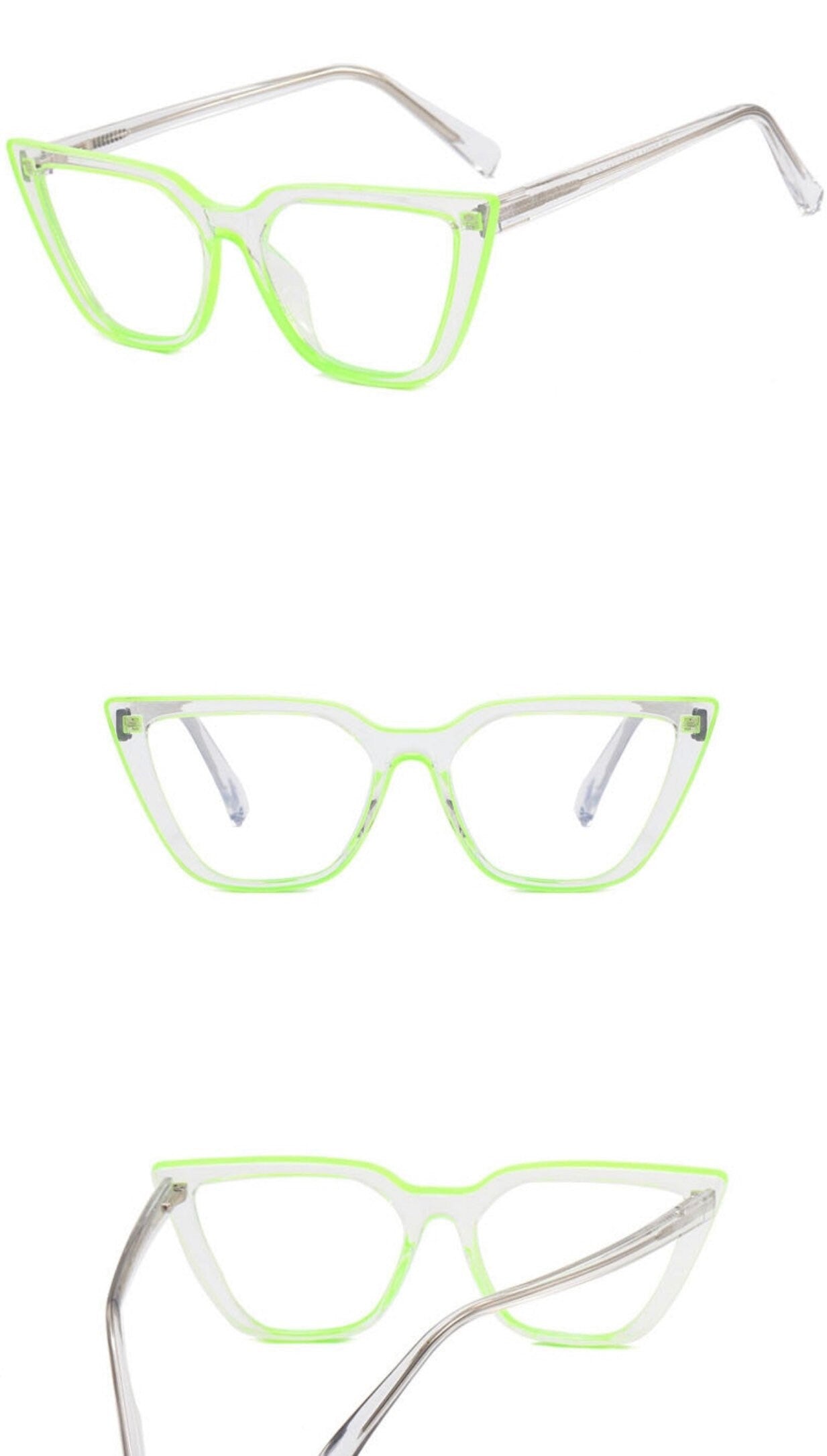 Transparent Computer Glasses Frame| Women Men |Anti Blue Light cat eye Eyewear Blocking Glasses |Optical Spectacle Eyeglass TR90