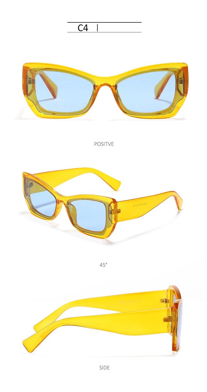 Fashion Square Sunglasses New Y2K|Women Men|Sun Glasses UV400 Shades Eyewear| Lady Punk Outdoor Eyeglasses