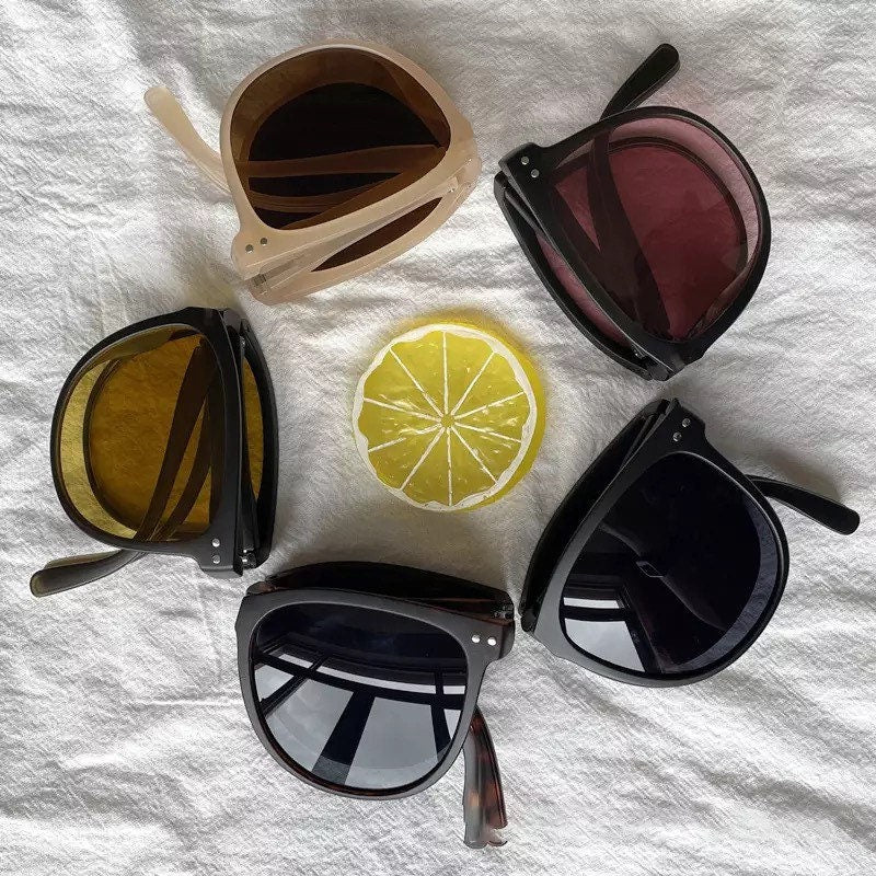Fashion Foldable Sunglasses |Women Men|Ins Popular Trending Retro Rivets |Shades UV400|Glasses frames