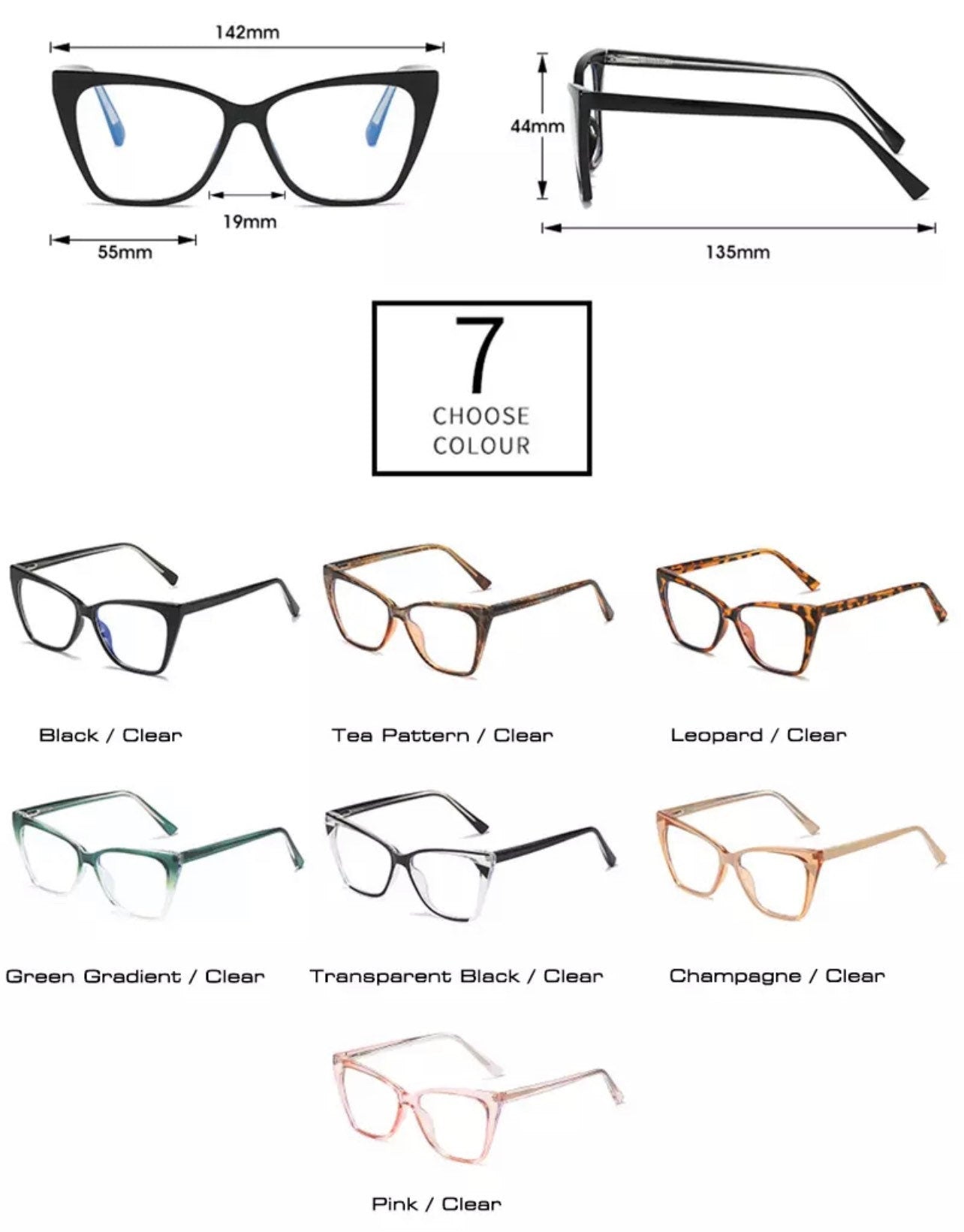 Cat Eye Women Men Glasses Frame |Fashion Clear Anti-blue Light Eyewear |Retro Spring Hinge Optical Frame TR90|Eyeglasses frames