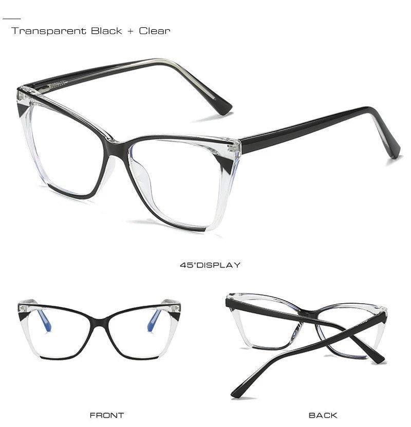 Cat Eye Women Men Glasses Frame |Fashion Clear Anti-blue Light Eyewear |Retro Spring Hinge Optical Frame TR90|Eyeglasses frames