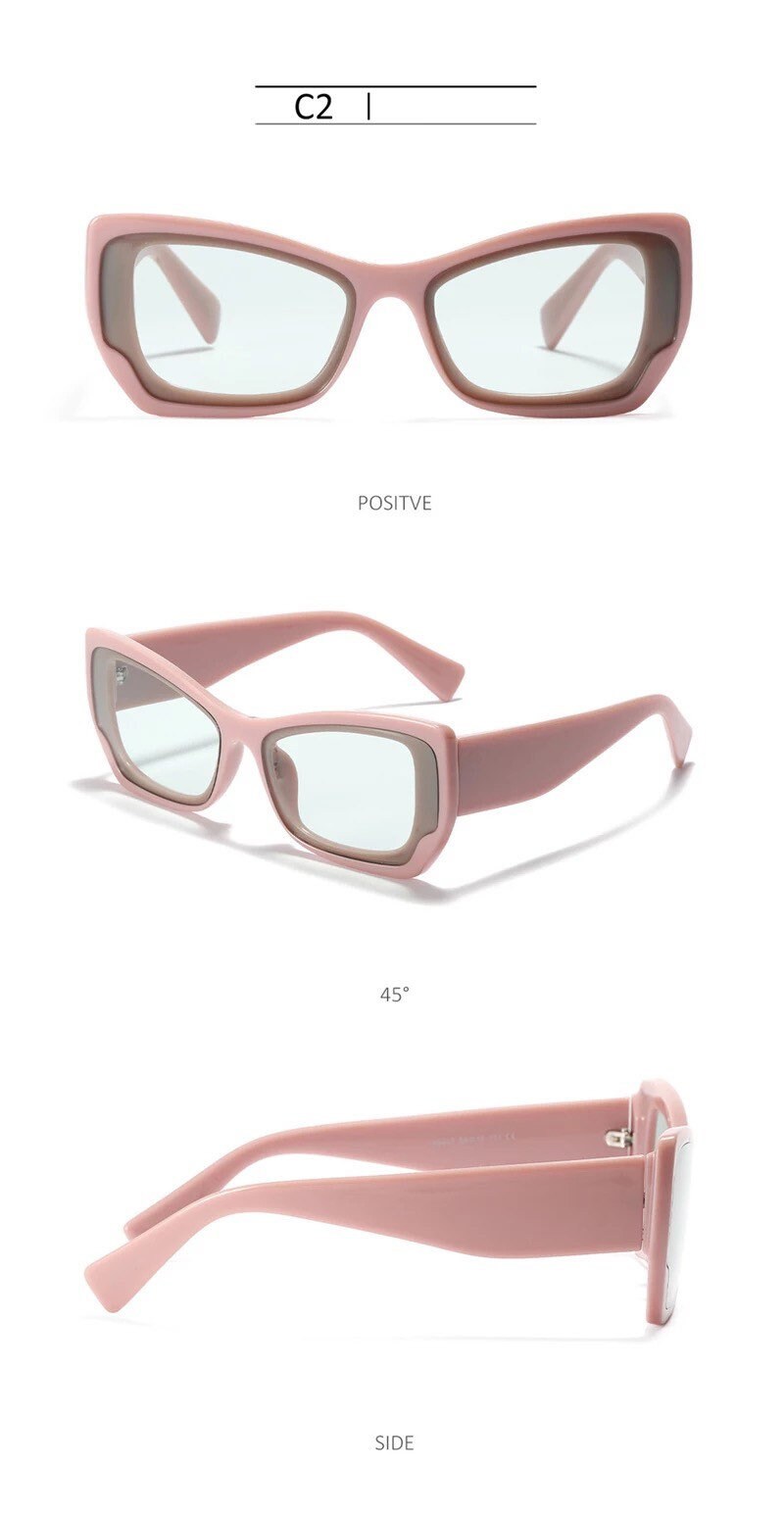 Fashion Square Sunglasses New Y2K|Women Men|Sun Glasses UV400 Shades Eyewear| Lady Punk Outdoor Eyeglasses