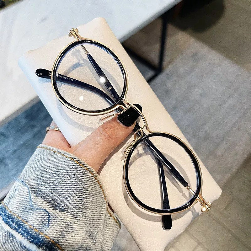New Fashion 2022 Anti Blue Light Retro Punk |Women Men| Styles Round Optical Glasses Frames|UV400