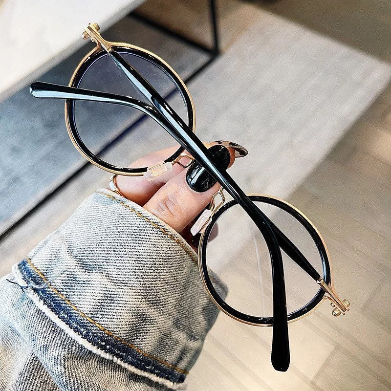 New Fashion 2022 Anti Blue Light Retro Punk |Women Men| Styles Round Optical Glasses Frames|UV400