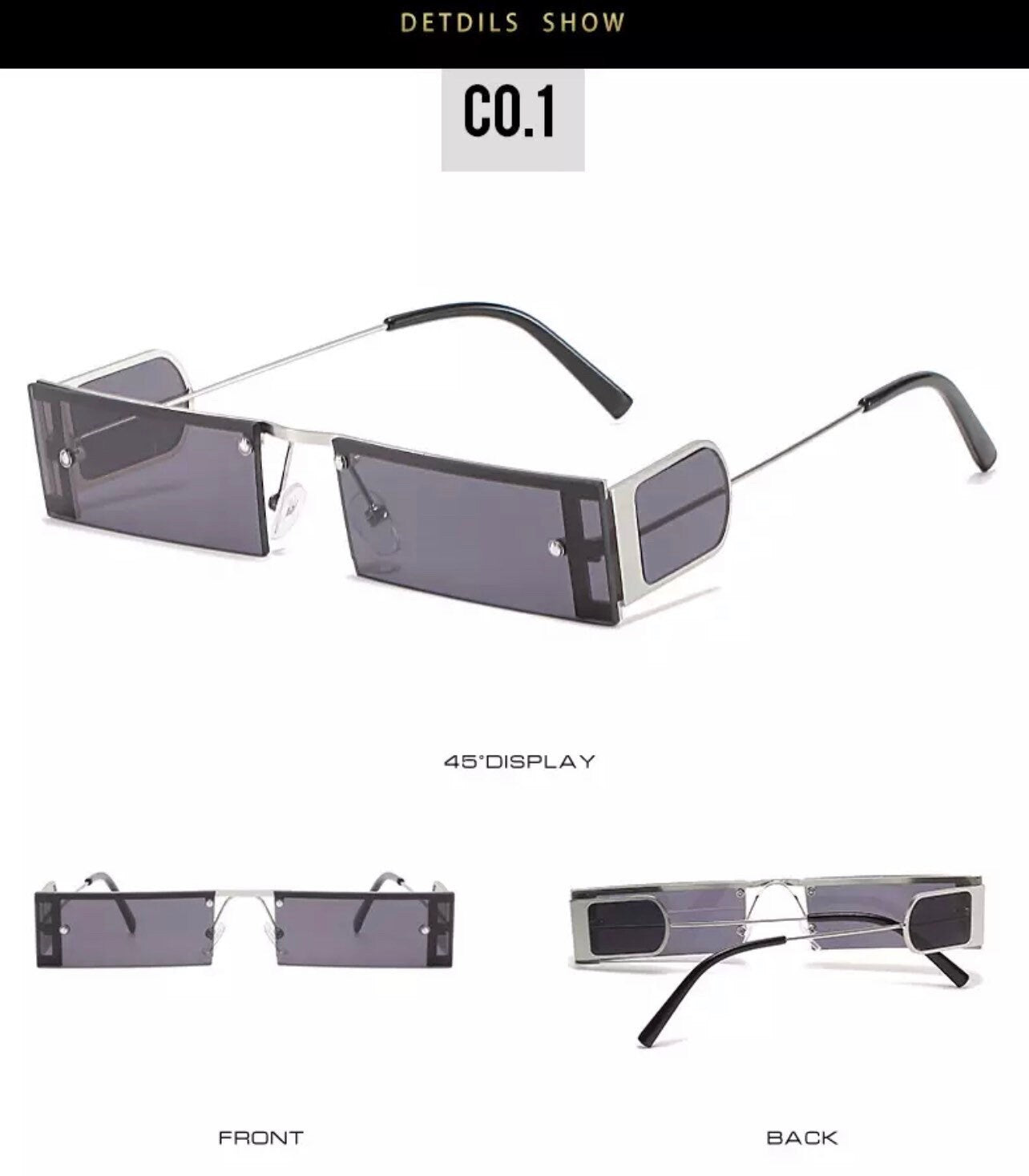 New Women Small Frame Fashion Sunglasses |Retro Rivet Eyeglasses |Luxury Brand|Punk Style Sunscreen Glasses |Eyewear UV400