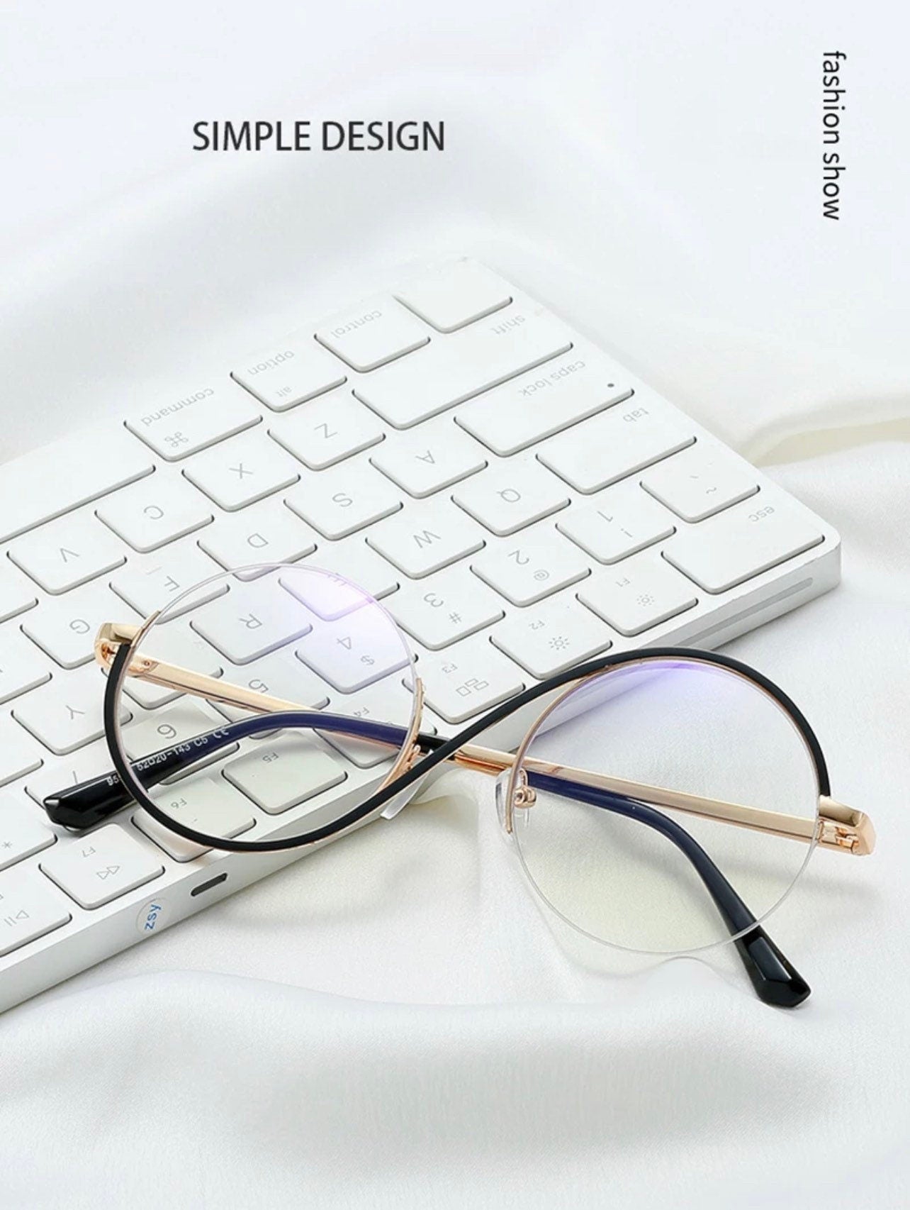 Retro Semi-Rimless Round |Women Men|Metal Glasses Frame Fashion |Optical Clear Anti Blue Light Eyeglasses Frames