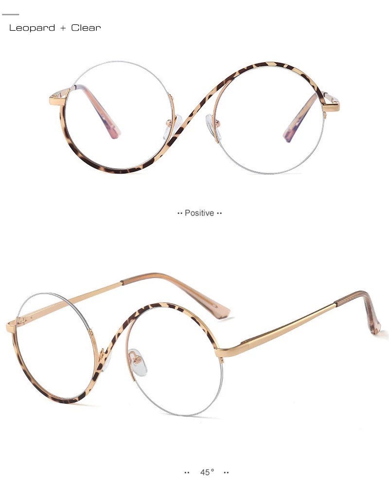 Retro Semi-Rimless Round |Women Men|Metal Glasses Frame Fashion |Optical Clear Anti Blue Light Eyeglasses Frames