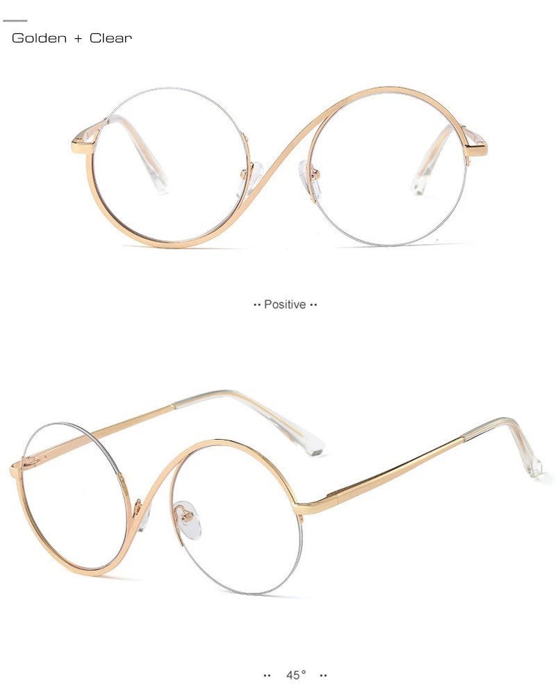 Retro Semi-Rimless Round |Women Men|Metal Glasses Frame Fashion |Optical Clear Anti Blue Light Eyeglasses Frames