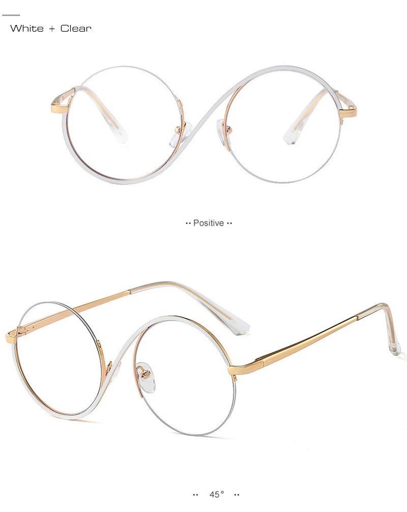 Retro Semi-Rimless Round |Women Men|Metal Glasses Frame Fashion |Optical Clear Anti Blue Light Eyeglasses Frames