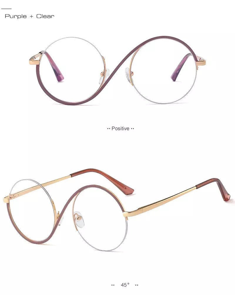 Retro Semi-Rimless Round |Women Men|Metal Glasses Frame Fashion |Optical Clear Anti Blue Light Eyeglasses Frames