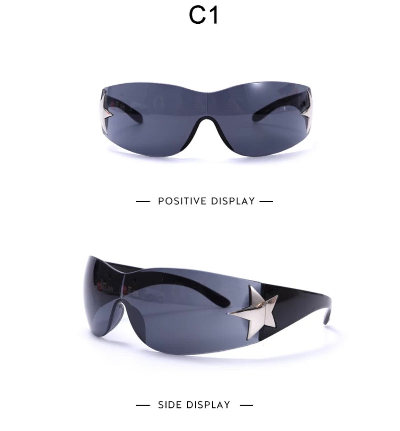 Punk Sports Sunglasses| Women Men|Brand Designer Wrap Around Sun Glasses |UV400 Goggles Shades |One Piece Fashion Eyewear