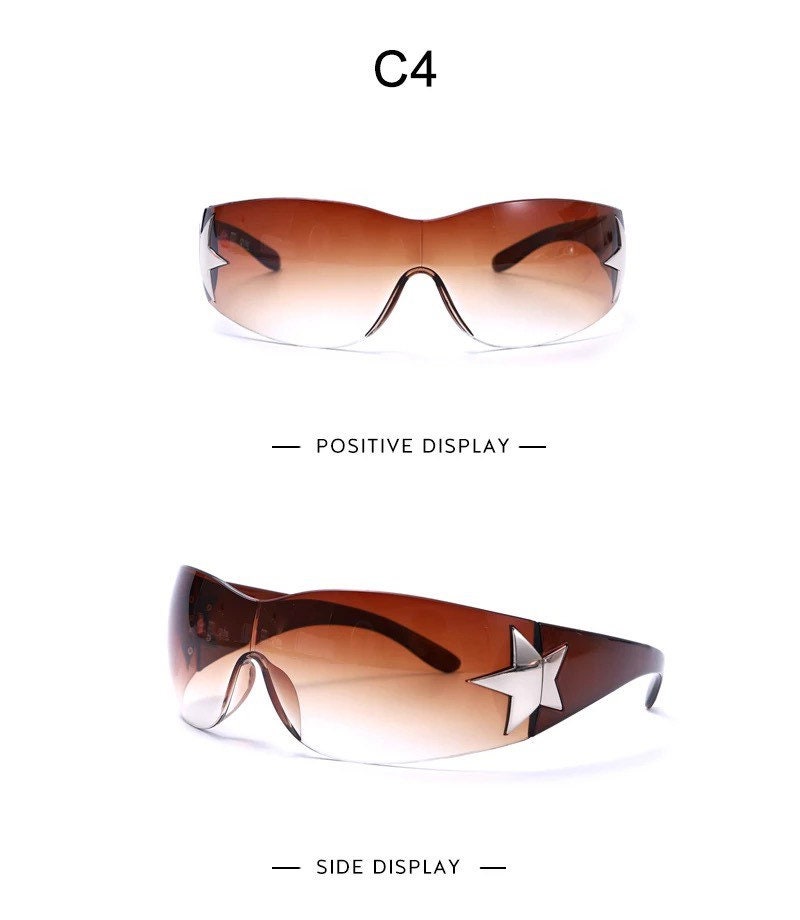 Punk Sports Sunglasses| Women Men|Brand Designer Wrap Around Sun Glasses |UV400 Goggles Shades |One Piece Fashion Eyewear