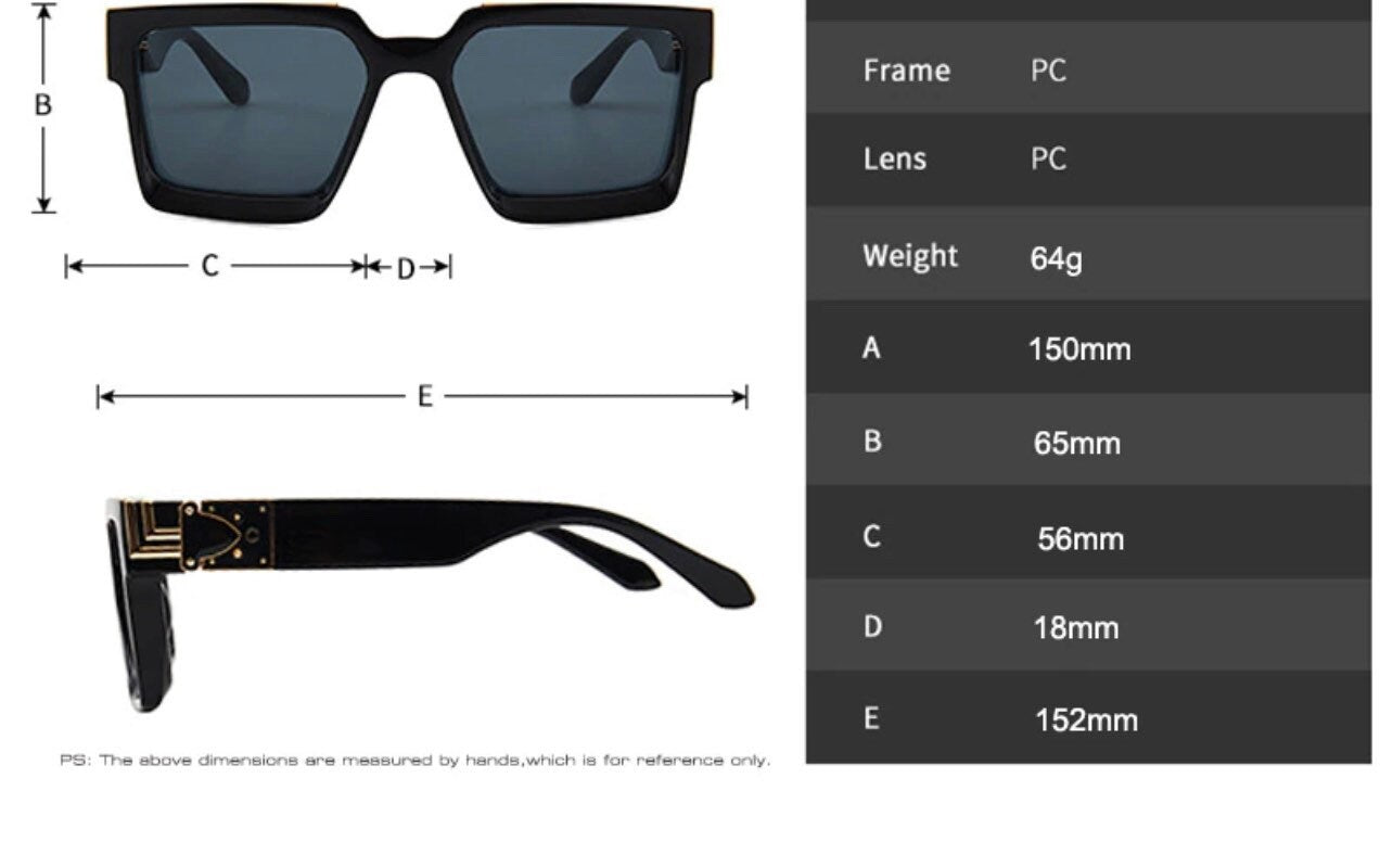 New Fashion Unisex Luxury Brand Oversize Square Sunglasses |Women Men|Flat Lens Brand Designer Glasses Frames Fashion Mirror Shades|UV400