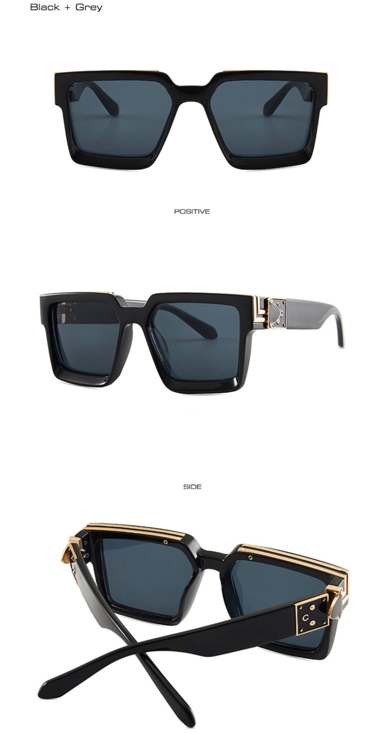 New Fashion Unisex Luxury Brand Oversize Square Sunglasses |Women Men|Flat Lens Brand Designer Glasses Frames Fashion Mirror Shades|UV400