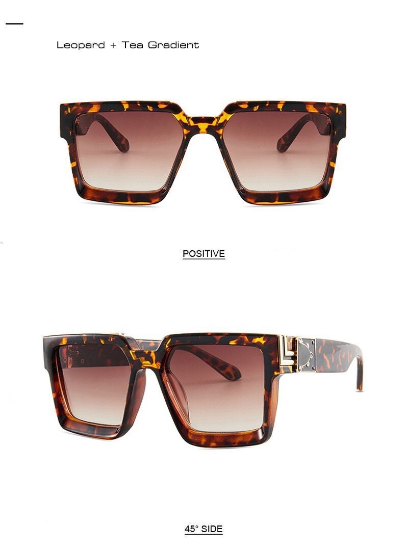 New Fashion Unisex Luxury Brand Oversize Square Sunglasses |Women Men|Flat Lens Brand Designer Glasses Frames Fashion Mirror Shades|UV400