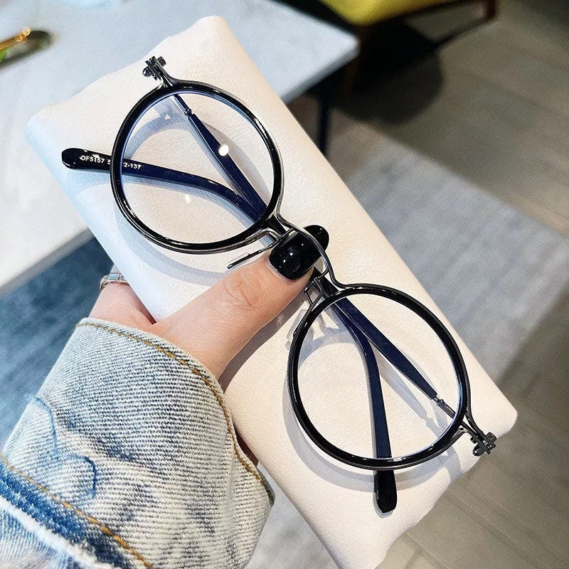 New Fashion 2022 Anti Blue Light Retro Punk |Women Men| Styles Round Optical Glasses Frames|UV400