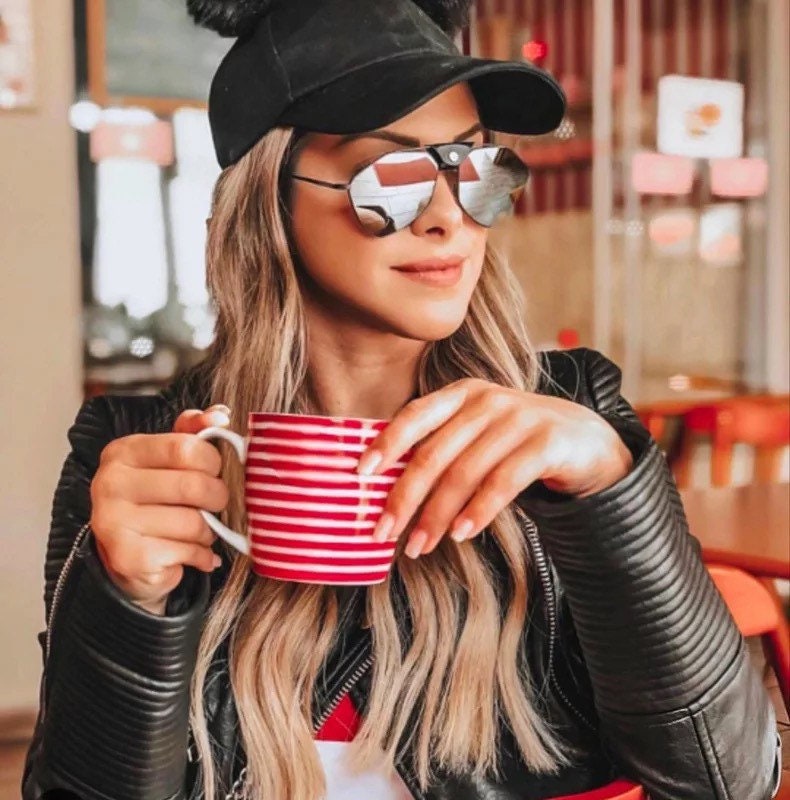 Mirror Steampunk Sunglasses|Women Men|2022 Cat Eye Pilot Sunglasses|Vintage Retro Sunglasses Eyewear Steampunk UV400 Gradient