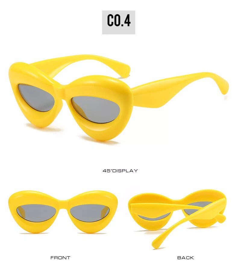 Unique Candy Color Sexy Lip Y2k Sunglasses |Women Men| Cool Triangle Oval Eyewear|Party Glasses Decoration UV400