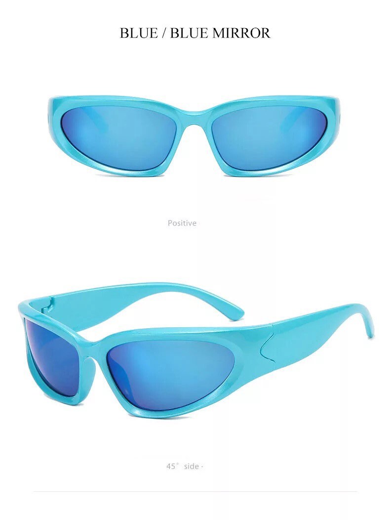 Retro Y2K Style |Women Men|Cat Eye Sunglasses Fashion Colorful Mirror Goggles |Punk Sports Sun Glasses| Uv400 Glassed Frames