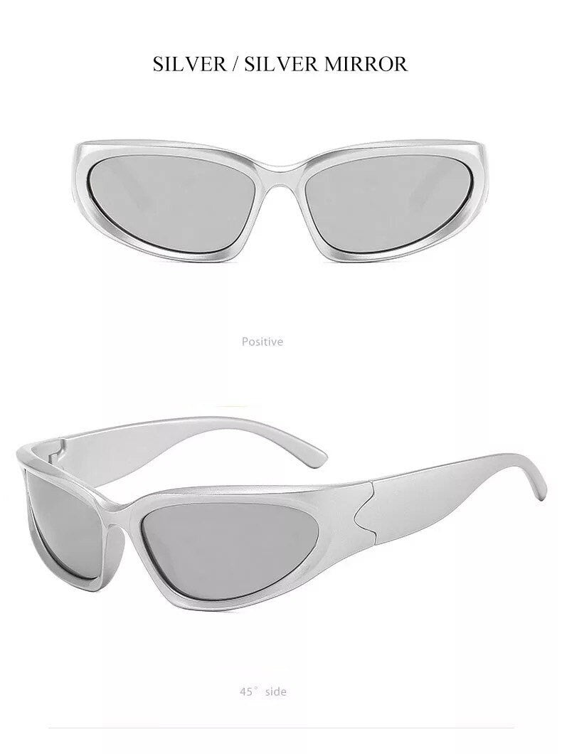 Retro Y2K Style |Women Men|Cat Eye Sunglasses Fashion Colorful Mirror Goggles |Punk Sports Sun Glasses| Uv400 Glassed Frames