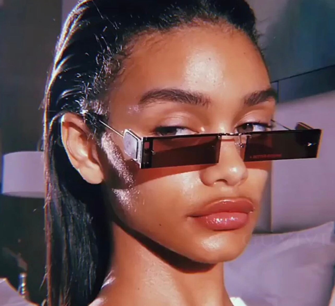 New Women Small Frame Fashion Sunglasses |Retro Rivet Eyeglasses |Luxury Brand|Punk Style Sunscreen Glasses |Eyewear UV400