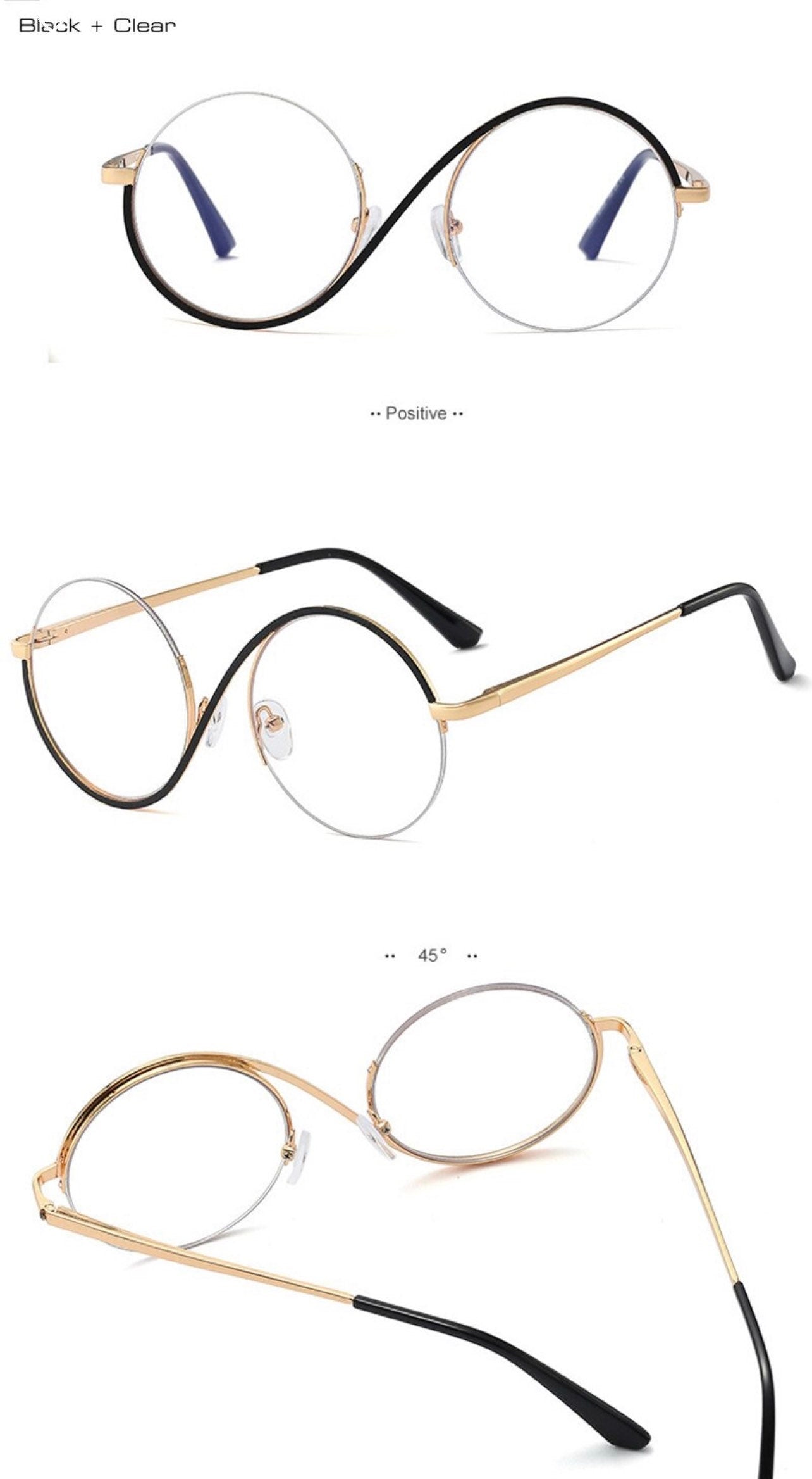 Retro Semi-Rimless Round |Women Men|Metal Glasses Frame Fashion |Optical Clear Anti Blue Light Eyeglasses Frames