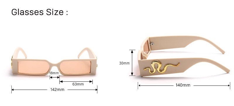 Ins Fashion Rectangle Sunglasses|Steampunk Animal Decor Leg Travel Small Eyeglasses| Luxury Brand Designer |Woman Men|Shades UV400
